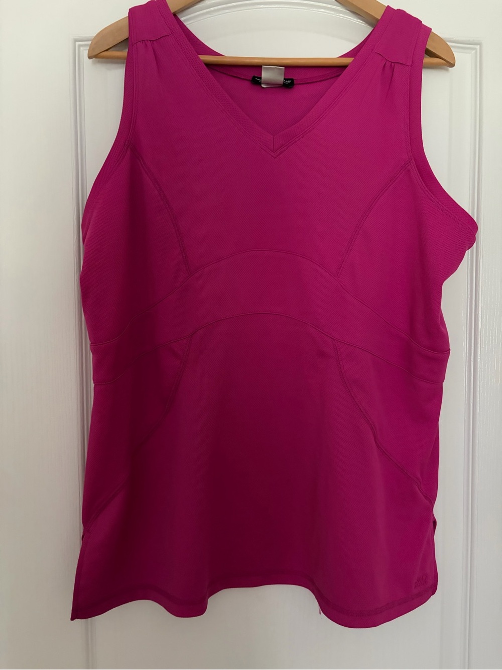 Sleeveless V-Neck Tank Top in Bright Fuchsia